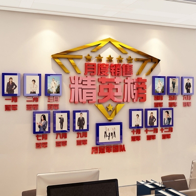 光荣誉精英榜业绩团队员工风采展示办公室墙面装饰公司企业文化贴