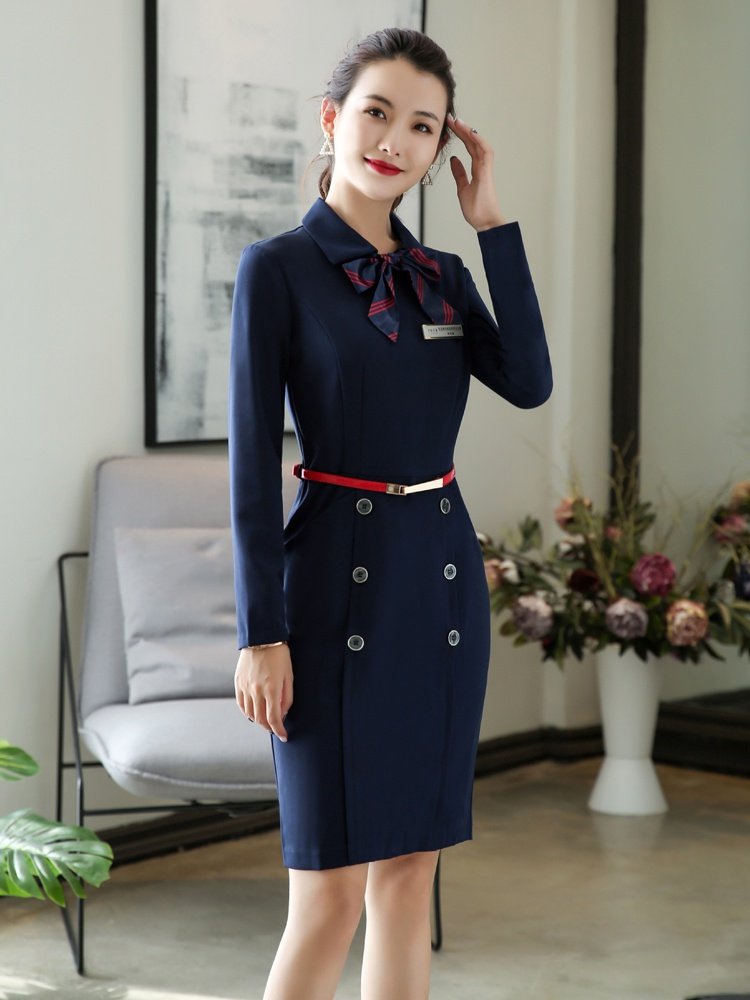 空姐制服职业装连衣裙气质套装售楼处工装女秋案场客服接待工作服