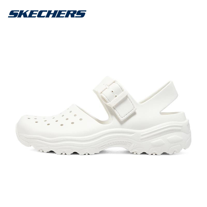 Skechers斯凯奇女鞋春夏季新款洞洞鞋简约防水泡泡鞋透气沙滩凉鞋