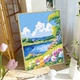 春日治愈系风景数字油画diy填充填色手工绘宫崎骏花卉丙烯装饰画
