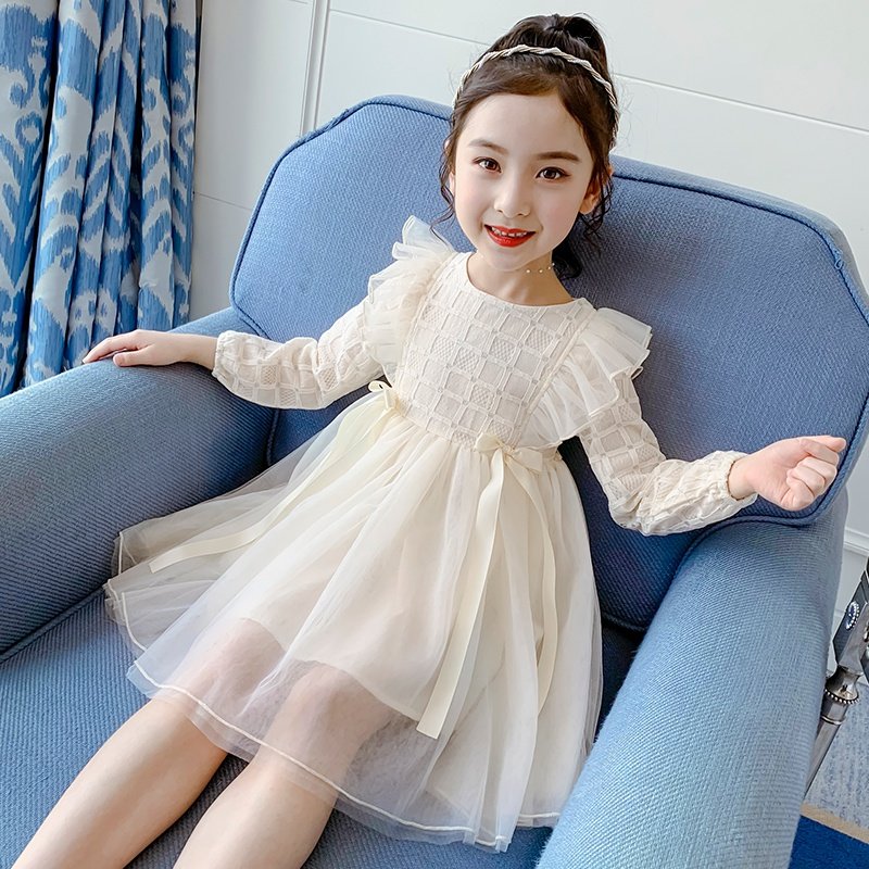 新品女童p网红连衣裙2021新款春装超洋气春秋小女孩公主裙儿童蓬