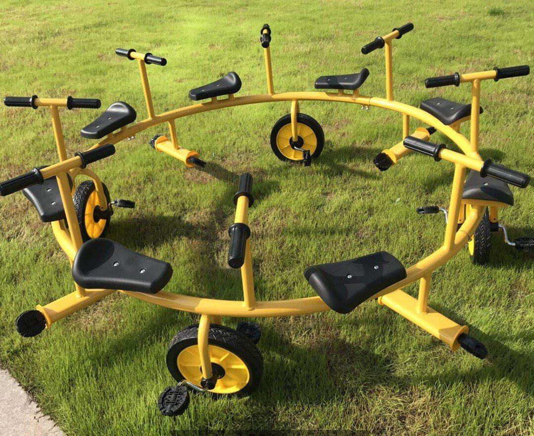 幼儿园多人旋转脚踏车儿童专用童车三四人六人八p人户外自行车转