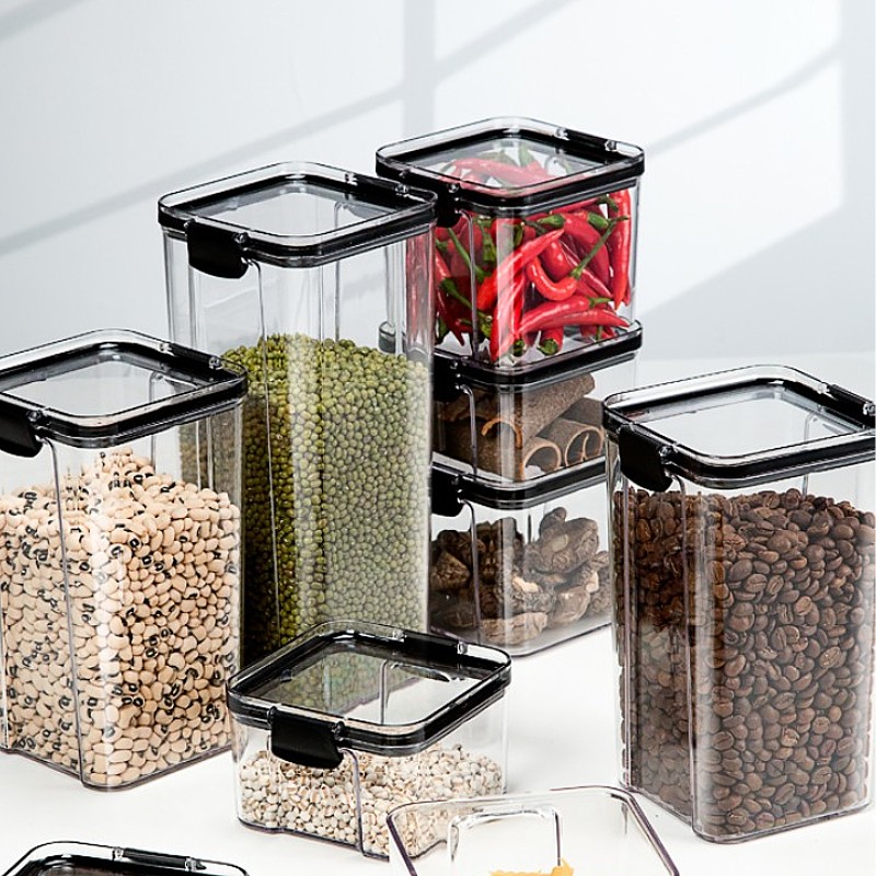 密封罐五谷杂粮厨房收纳食品级透明塑料罐盒子零食简约茶叶储物罐