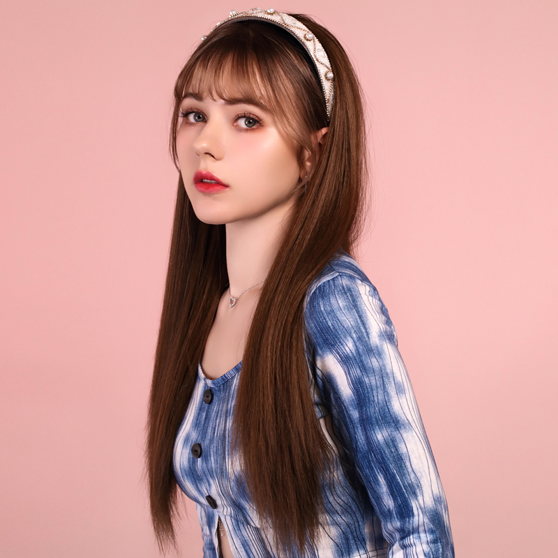 假发女可拆卸发箍一体长直发u型半头套懒人发箍假发全头套假发片