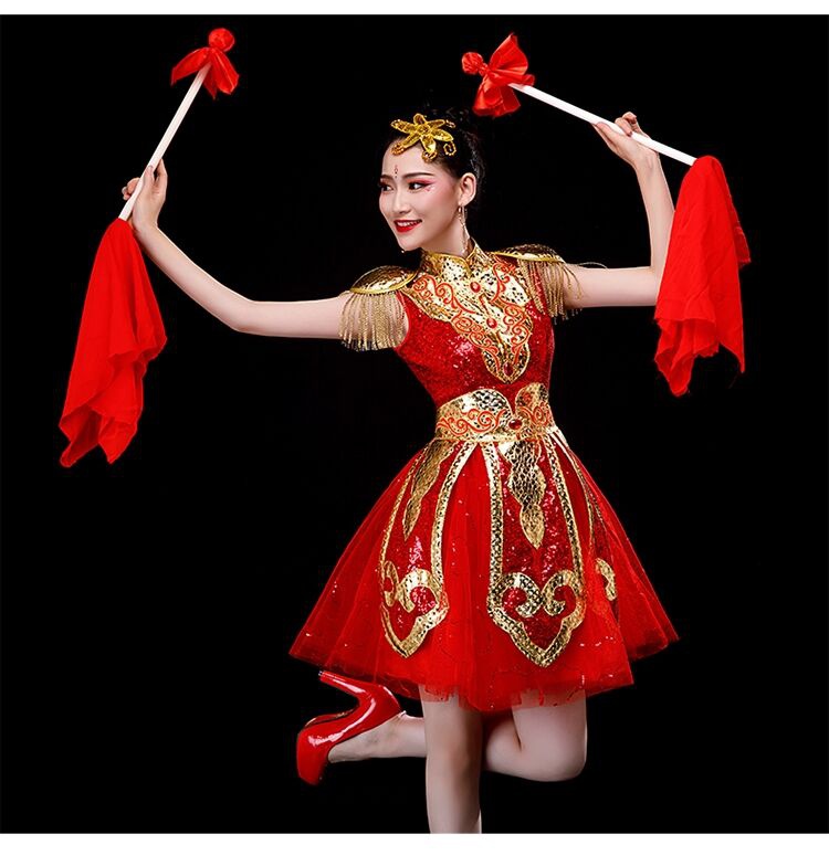 (今日10折)高档中国风鼓舞飞扬龙鼓演出服装大气开场舞舞蹈水鼓舞打鼓