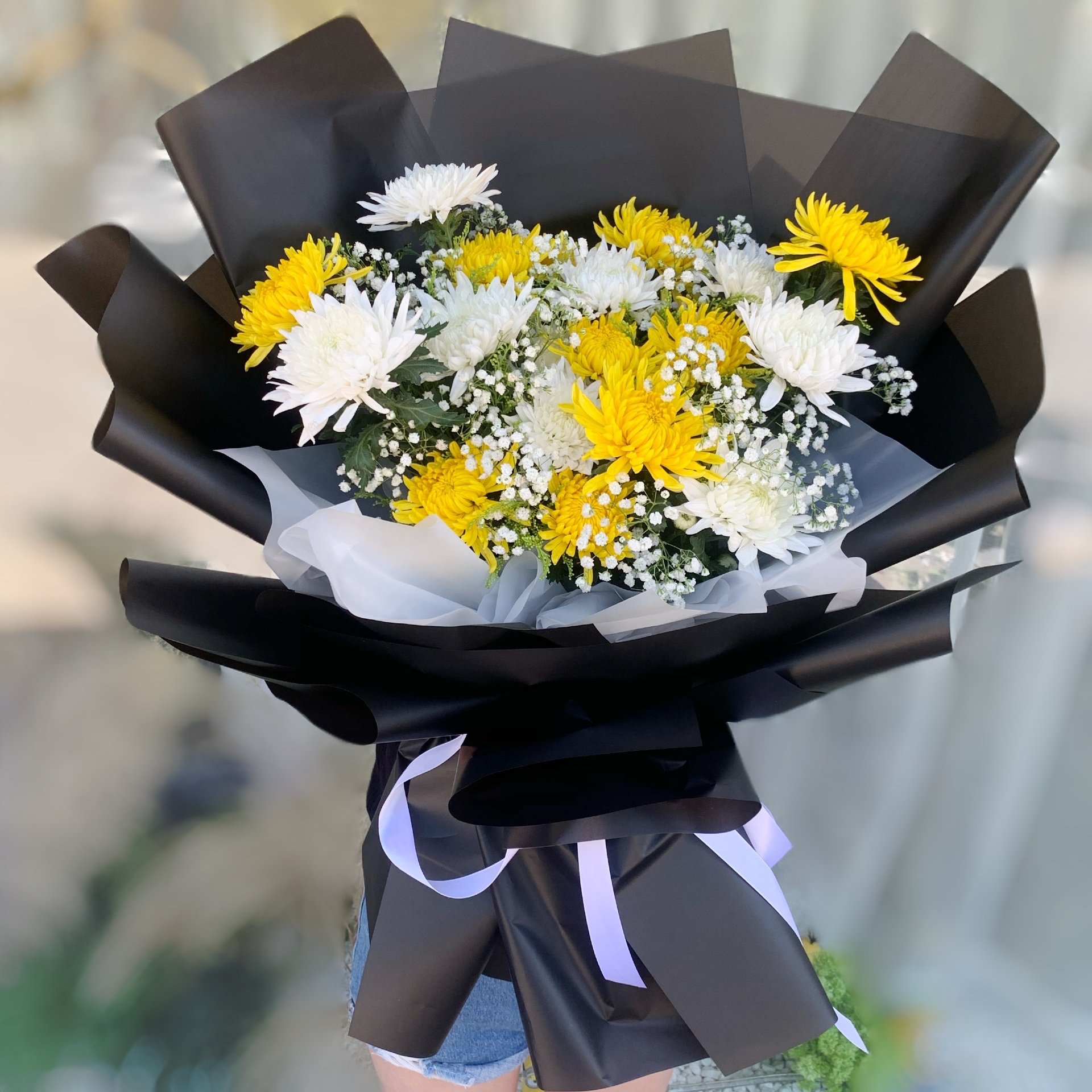 黄白菊百合北京花店送花清明节鲜花扫墓鲜花鲜花北京去逝送花