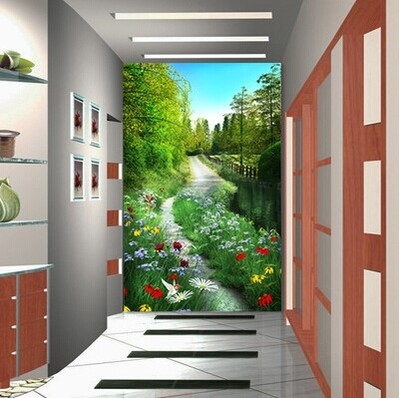 3d立体风景田园壁纸壁画背景墙图片