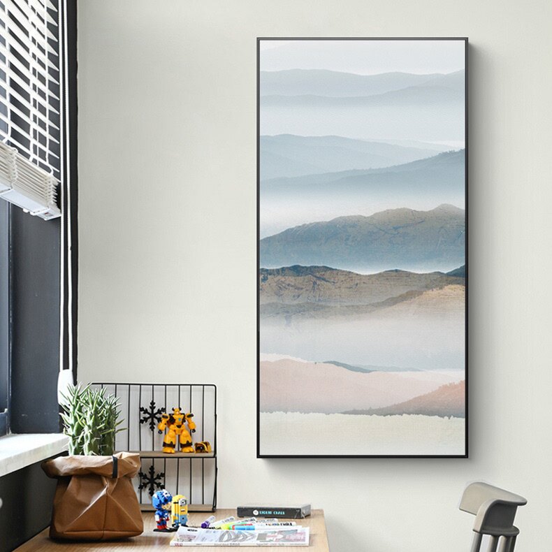 pinhong走廊玄关竖幅现代风格简约装饰画大幅过道有框画酒店壁画