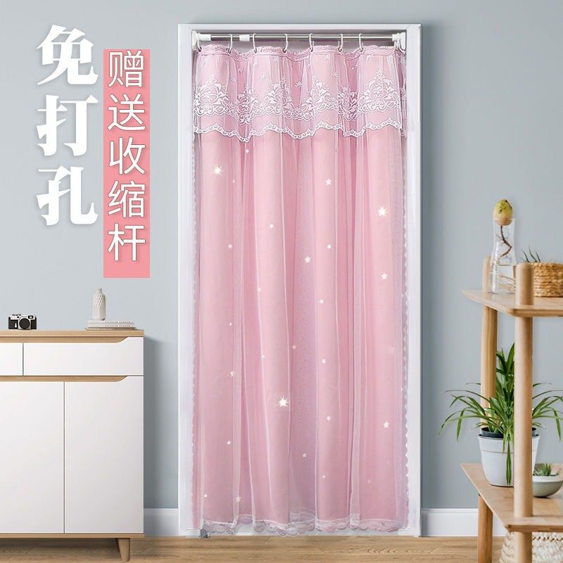 卧室门帘现代简约大气隔断装饰网红纱帘g蕾丝布帘子遮挡简易ins风
