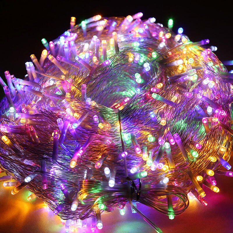 (今日10折)新品hled小彩灯闪灯串灯满天星七彩变色户外防水工程亮化房