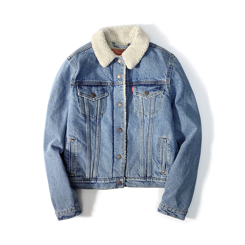 集货levis李维斯羊羔绒加厚保暖牛仔外套女加绒夹克冬季潮