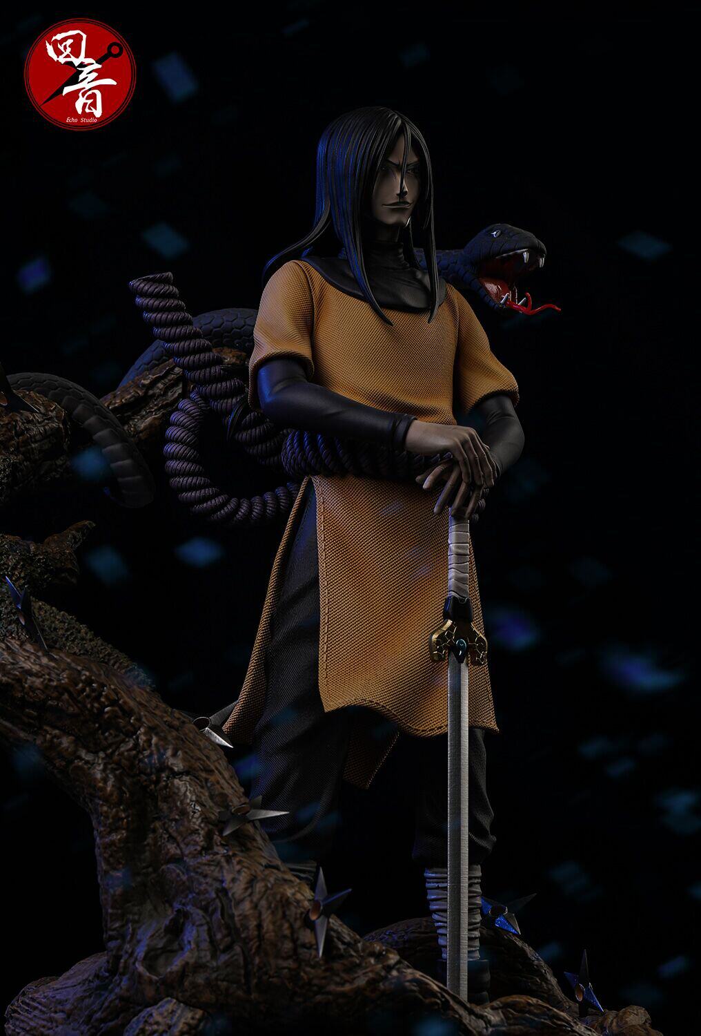 【赠两套替换手 面具】回音工作室 大蛇丸 雕像 之国木叶隐村三忍