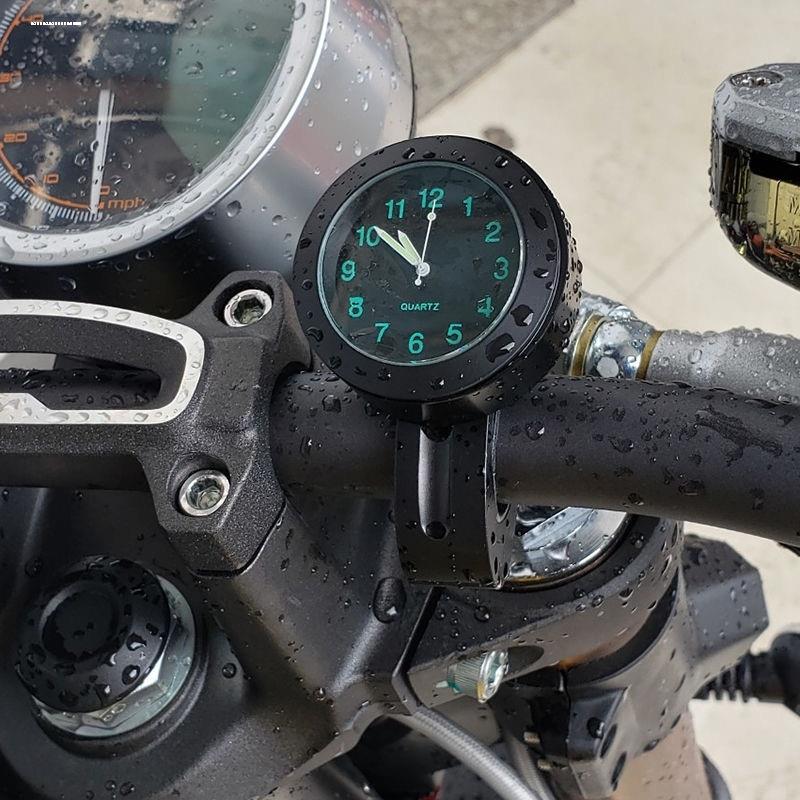 摩托车改装配件间防水表把手电子时时钟表车复古载钟车把温时自动
