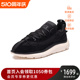 Y-3 情人节礼物男女同款织物配皮黑色SHIKU RUN系带运动鞋 HQ6667