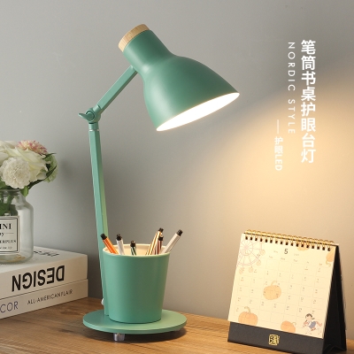 北欧护眼书桌小台灯ins学生插电式家用宿舍寝室阅读看书创意笔筒