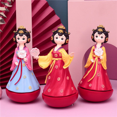 西安大唐不夜城纪念品小姐姐不倒翁摆件文创唐朝汉服女孩小礼物品