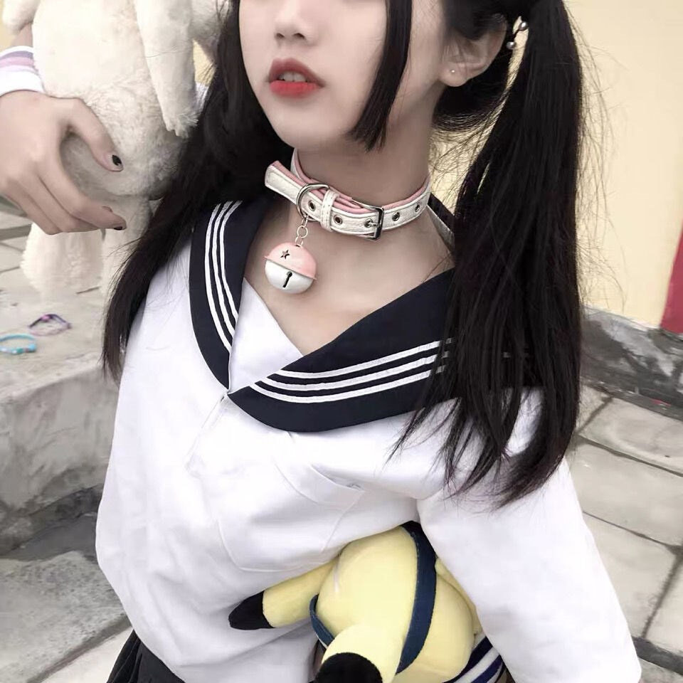 铃铛变装恶女觉醒软妹二次元cos少女萝莉粉嫩可爱皮质项圈m大链