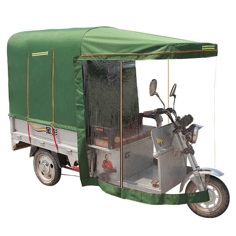 三轮车棚子透明电动三轮车车篷透明遮雨蓬q挡防n风罩加厚布封闭三