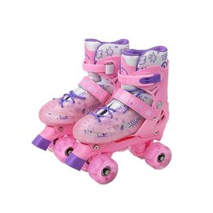 儿童溜冰鞋双排四轮轮滑旱冰轮成人可调滑板车配件支架闪光男女款