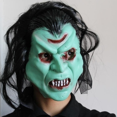 魔鬼面具万圣夜乳胶头罩鬼l脸派对搞怪恶魔面罩成人装饰男士表演