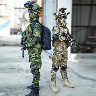 儿童迷彩服套装男女童新款小学生春秋季运动特种兵战狼户外军训服