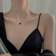 黑色方形项链女2023新款高级小众设计感锁骨链女夏季轻奢简约颈链