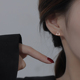 简约三角形耳钉女纯银针S999养耳洞耳环小众设计感高级防过敏耳饰