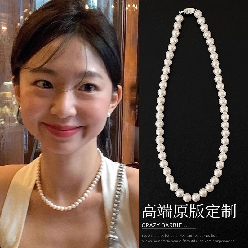 施家珍珠项链女小众设计高级感小米珠