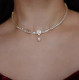 法式锆石锁骨链女轻奢巴洛克珍珠吊坠项链设计感高级小众复古颈链