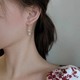 韩国高级后挂式珍珠耳钉女2023新款爆款气质耳坠轻奢小众百搭耳饰
