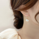 简约水钻耳环2023年新款潮珍珠吊坠耳钉小众设计感气质耳饰女纯银