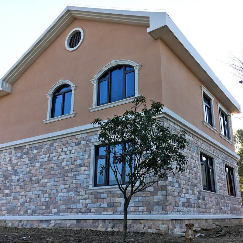 天然文化石s别墅外墙砖白粉红黑大门柱子蘑菇石背景墙景观墙砖