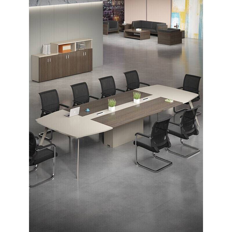 建麒办桌家具办公室大小公会议桌椅组合长型简约现代培训桌洽谈桌