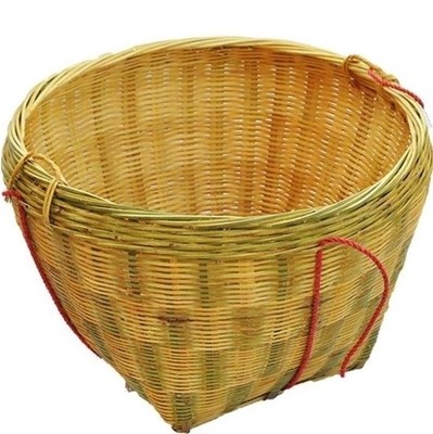 大号竹箩筐手工竹编y竹箩演出道具v扁担筐采茶筐淘米筐喜事水果箩