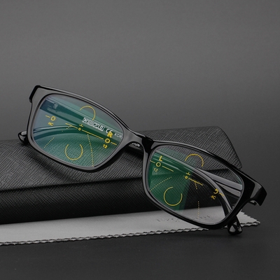 远近两用渐进多焦点老花镜 男女近视远视 智能变焦 双光变色眼镜