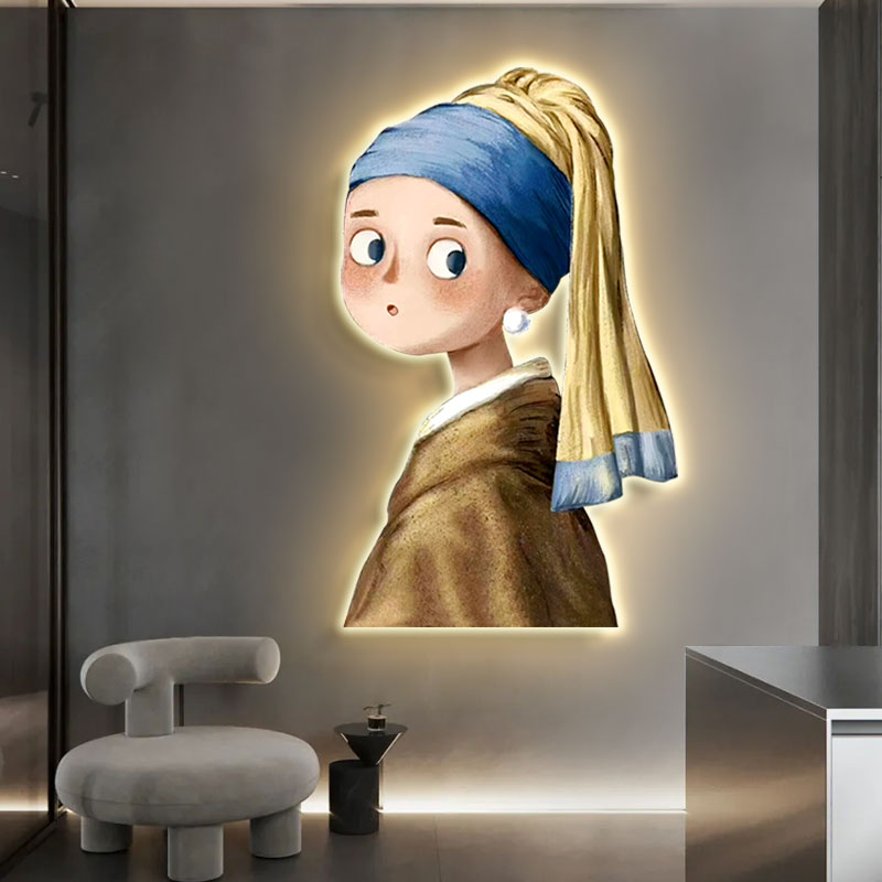 led灯现代简约客厅装饰画沙发背景墙人物卡通艺术实物挂画玄关画|ruв категории Домашний быт, декоративная живопись, современные декоративные картины - от Buy2taobao.com для оказания профессиональной услуги покупки агента Taobao