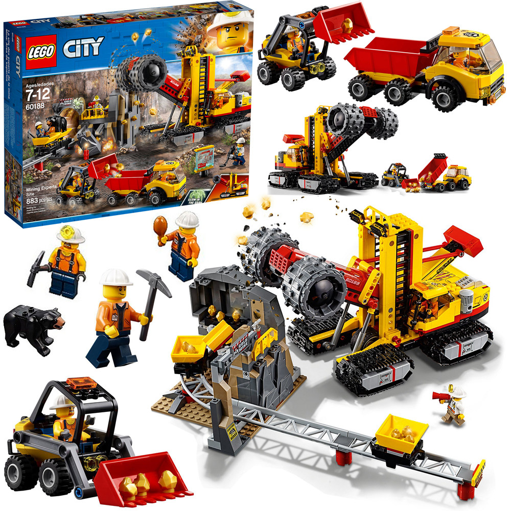 lego乐高60188城市采矿场专家基地 金矿碎石机 男孩益智积木玩具
