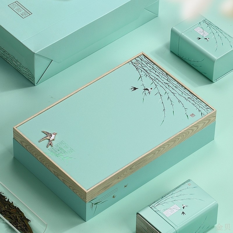 新款碧螺春茶叶礼盒装空盒绿茶包装盒空礼盒s龙井茶茶叶罐包装盒