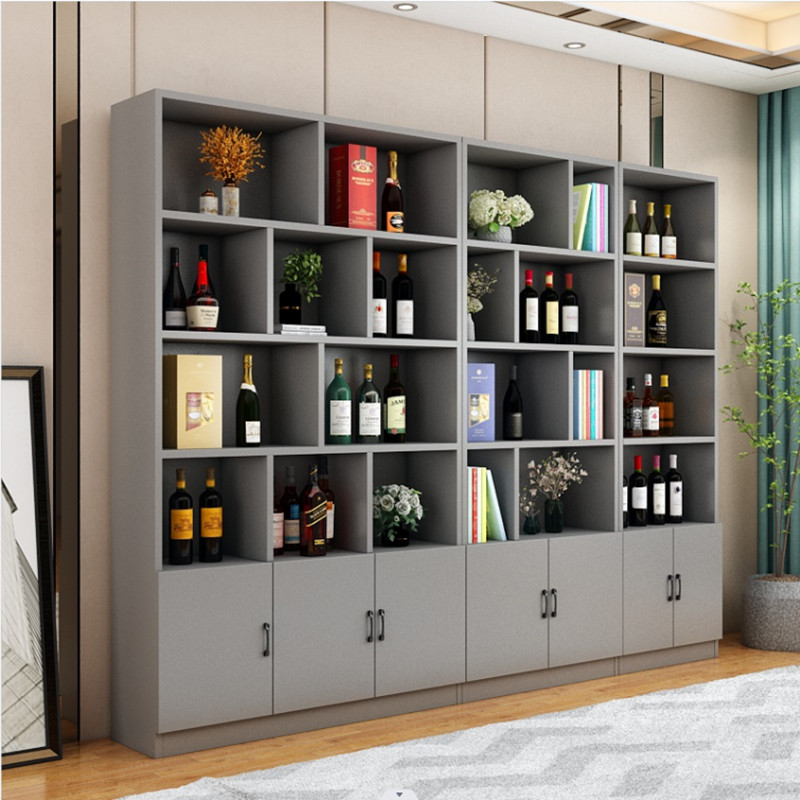 定制酒柜酒架隔断置物柜实木家用分层收纳柜子靠墙客厅组合展示柜