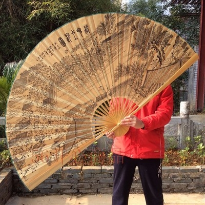 装饰扇子大挂扇客厅创意图片