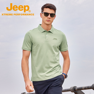 【汗无痕】Jeep官方户外运动速干T恤男士夏季透气短袖男装POLO衫