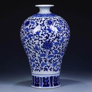 花纹酒瓶梅瓶600(已售出)明代青花缠枝莲纹梅瓶老物件文玩古董收藏