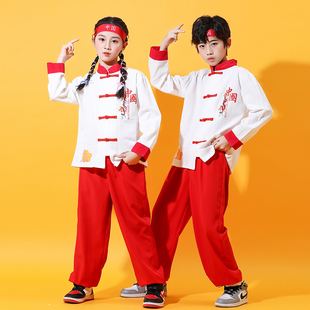 儿童武术表演服中国风啦啦操演出服中小学生运动会服嘻哈街舞唐装