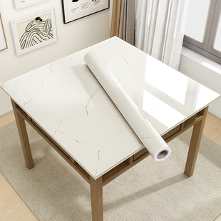 大理石桌面贴纸四方桌子桌布防水防油自粘麻将机盖板翻新家具贴膜