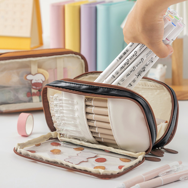 卡通笔袋学生用大容量女孩文具盒ins风少女心铅笔袋券10元0券后￥90