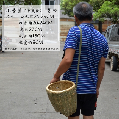 摘茶叶竹编笼腰篓的篮子采茶叶背篓子采茶篓斜挎专用采茶篓家用