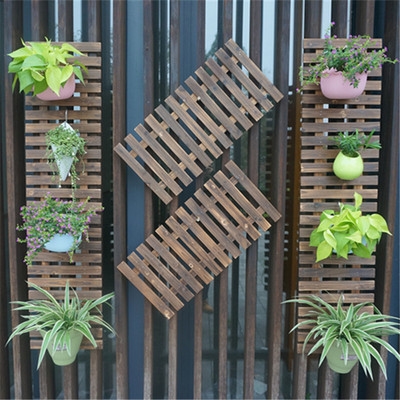 碳化防腐木格栅图片