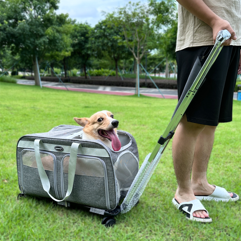 宠物推车拉杆箱猫包外出便携大号狗包外带箱袋夏天 装2只猫出行包