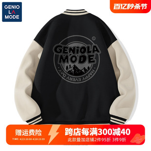 GENIOLAMODE美式vintage棒球服男款春秋季宽松休闲夹克初春外套男