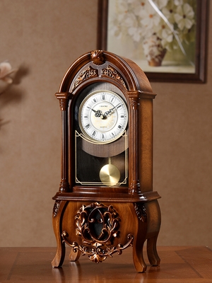 欧式复古台钟钟表家用座钟客厅时钟老式摆钟美式桌面摆件台式坐钟
